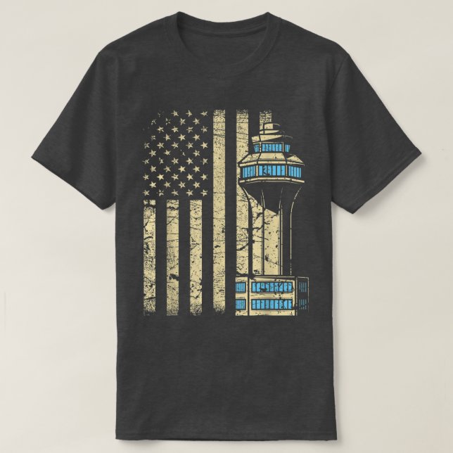 Air Traffic Controller TowerAircraft Airspace ATC  T-Shirt (Design vorne)