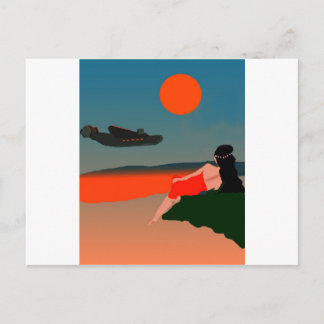 Air Travel Polynesia Postkarte