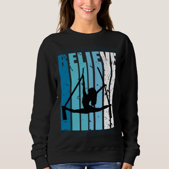 Air Yoga Aerialist Retro Believe Turquoise Air Yog Sweatshirt (Vorderseite)