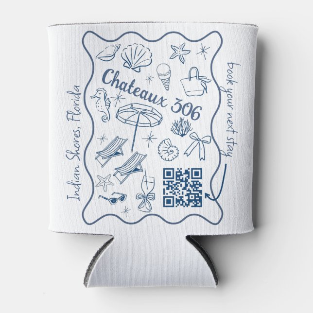 Airbnb and Rental Property Custom QR Code Promo Dosenkühler (Vorderseite)