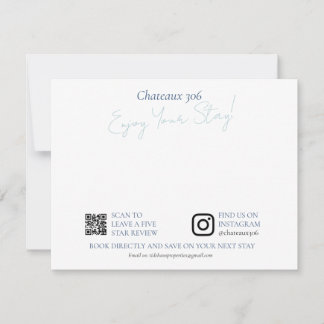 Airbnb and Rental Property Custom Welcome Note Mitteilungskarte