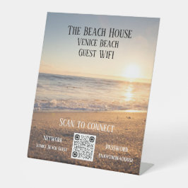 Airbnb Beach House Foto Wifi Password QR Code Sockelschild