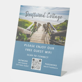 Airbnb Beach House Foto Wifi Password QR Code Sockelschild