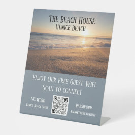 Airbnb Beach House Foto Wifi Password QR Code Sockelschild