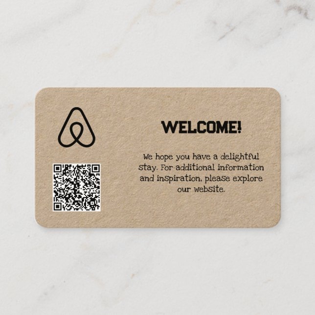 Airbnb Custom QR Visitenkarte (Vorderseite)