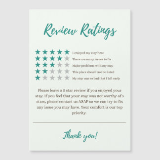 Airbnb Ratings 5 Star Magnetic Guest Kühlschrank C Magnetkarte