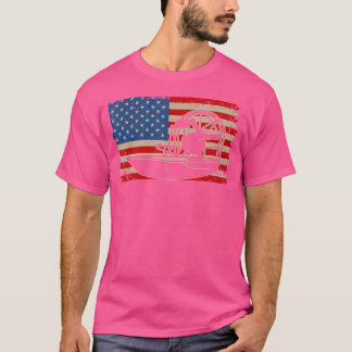 Airboat America Flag I Patriotic Airboat Captain R T-Shirt