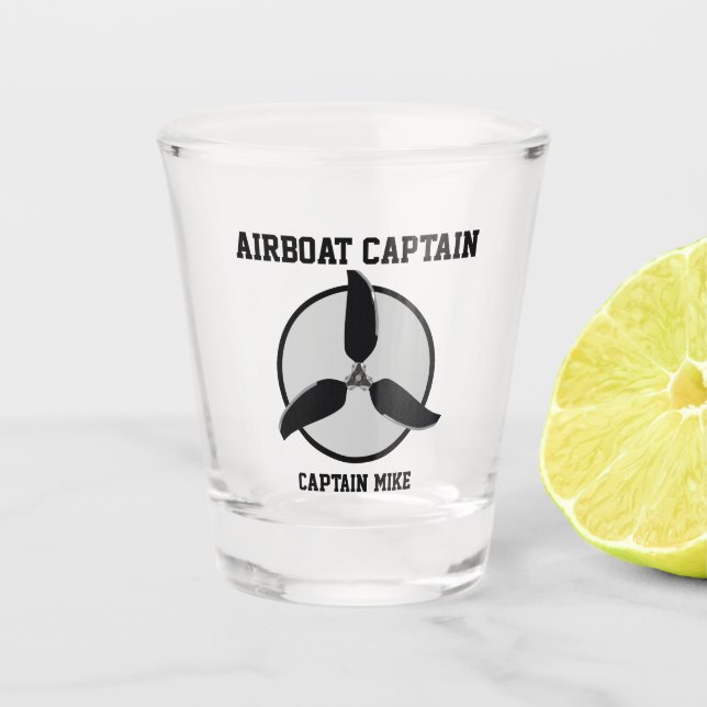 Airboat Captain Add Name Beer Cooler Schnapsglas (Vorderseite)