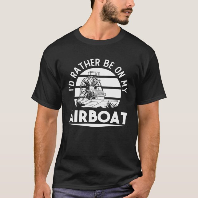 Airboat Fanboat Rc Hydroplane Racing Swamp Boat Ri T-Shirt (Vorderseite)