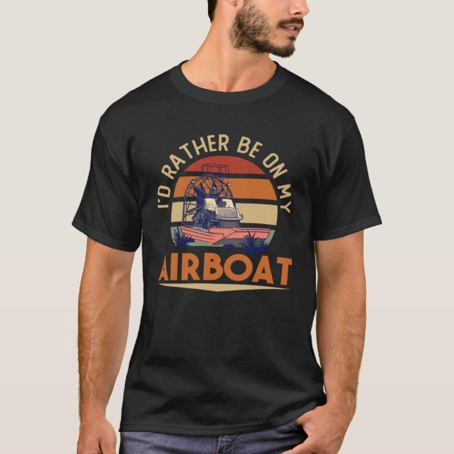 Airboat Fanboat Rc Hydroplane Racing Swamp Boat Ri T-Shirt (Vorderseite)