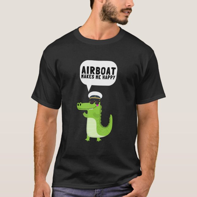 Airboat Swamp Hydroplane Fanboat Airboothover T-Shirt (Vorderseite)
