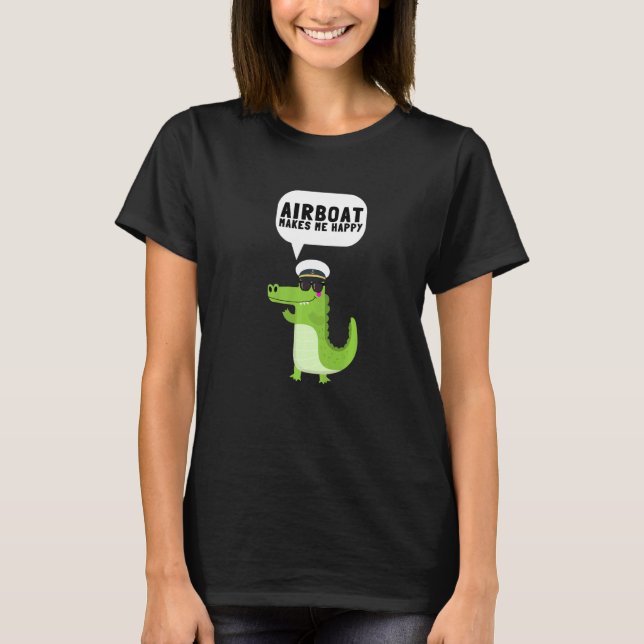 Airboat Swamp Hydroplane Fanboat Airboothover T-Shirt (Vorderseite)