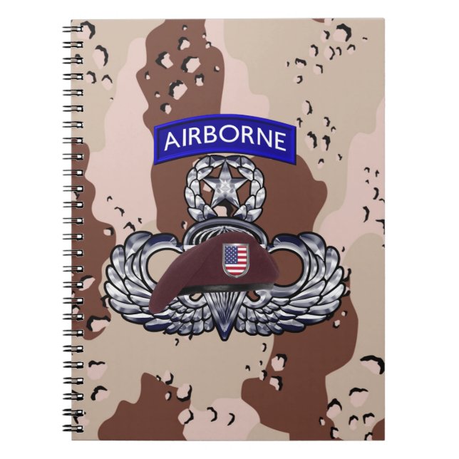 Airborne Paratrooper Desert Storm Notizblock (Vorderseite)