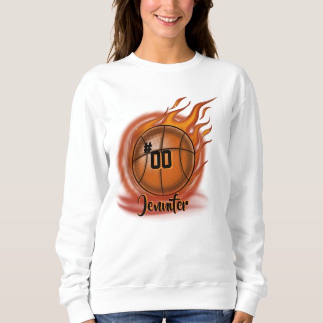 Airbrush Basketball personalisierter T - Shirt (Vorderseite)