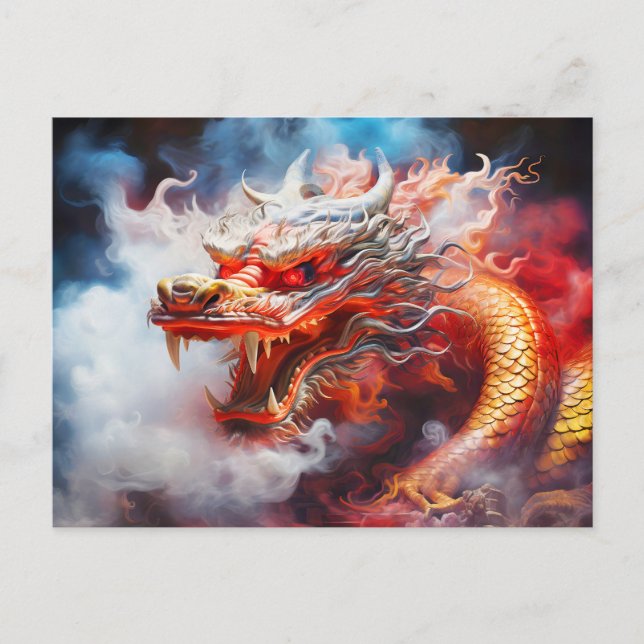 Airbrush-Eleganz: Illustration für das Jahr des Postkarte (Vorderseite)