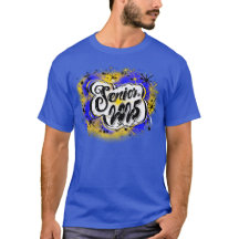 Airbrush Senior 2025 Custom Blue & Yellow Shirt