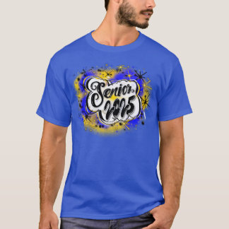 Airbrush Senior 2025 Custom Blue & Yellow Shirt