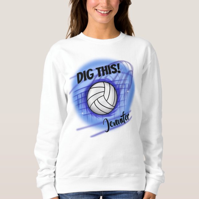 Airbrush Volleyball personalisierter T - Shirt (Vorderseite)
