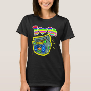 Airbrushed Boom Box Hip Hop Rainbow Vintag R T-Shirt