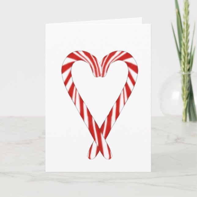 Airbrushed Candy Cane Heart Christmas Card  Karte (Vorderseite)