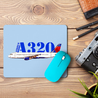 Airbus a320 Flugzeug Aquarellzeichnung Mousepad