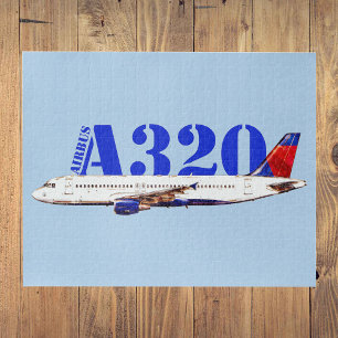 Airbus a320 Flugzeug Aquarellzeichnung Puzzle