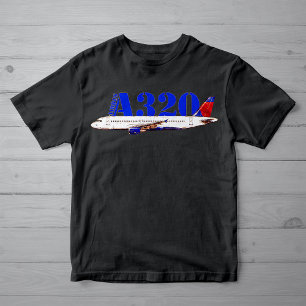 Airbus a320 Flugzeug Aquarellzeichnung T-Shirt