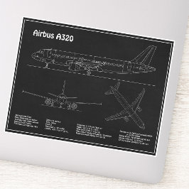 Airbus A320 - Flugzeugkonzept Zeichnend Pläne PD Aufkleber