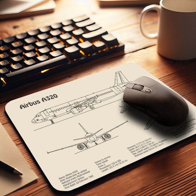 Airbus A320 - Flugzeugkonzept Zeichnend Pläne SD Mousepad (Von Creator hochgeladen)