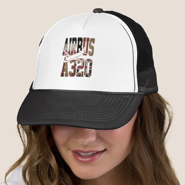 Airbus A320 Jetliner. Vintage europäische Flaggen Truckerkappe (Airbus a320 Jetliner. Vintage European Flags. Trucker Hat)