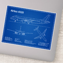 Airbus A320 - Pläne für Zeichnend Flugzeugkonzepte Aufkleber