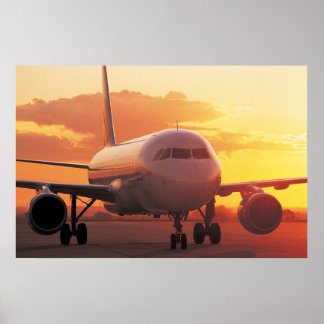 Airbus A320 - Unterstützung für Sunset Poster