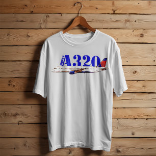 Airbus a320 Wasserfarbenes Flugzeugbild T-Shirt