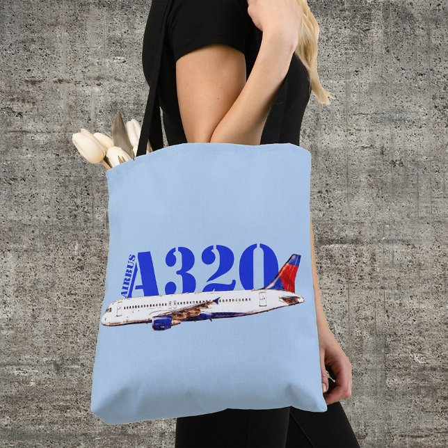 Airbus A320 zeichnend Aquarellfarbe (Airbus a320 Airplane Watercolor drawing. Tote Bag)