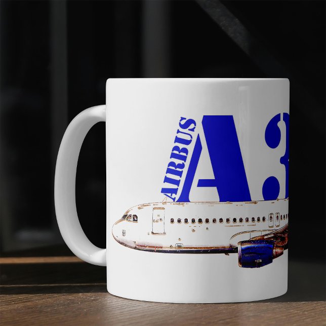 Airbus A320 zeichnend Aquarellfarbe Kaffeetasse (Von Creator hochgeladen)