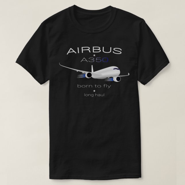 Airbus A350 Aircraft Modernes Design T-Shirt (Design vorne)