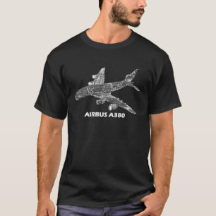 Airbus A380-Düsenflugzeug Schnittmodell Luftfahrt T-Shirt