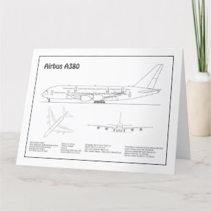Airbus a380 - Flugzeugkonzept für Zeichnend Pläne Dankeskarte