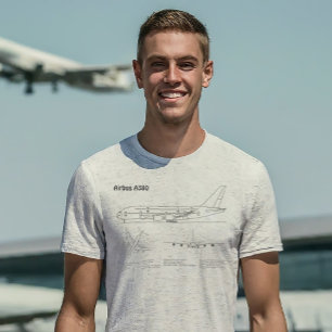 Airbus a380 - Flugzeugkonzept für Zeichnend Pläne  T-Shirt