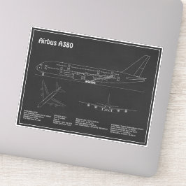 Airbus a380 - Flugzeugkonzept Zeichnend Pläne PD Aufkleber