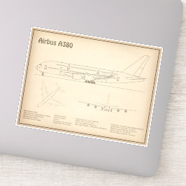 Airbus a380 - Flugzeugkonzept Zeichnend Pläne SD Aufkleber