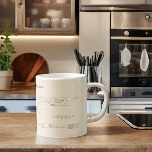 Airbus a380 - Flugzeugkonzept Zeichnend Pläne SD Kaffeetasse