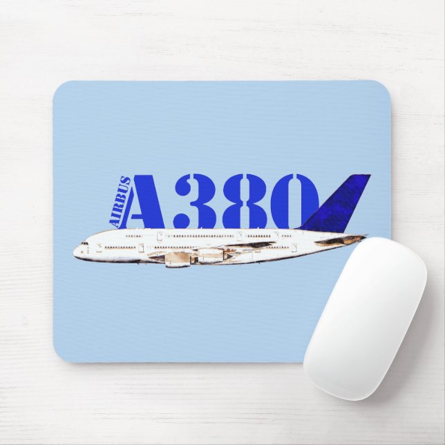 Airbus A380 zeichnend Aquarellfarbe Mousepad (Mit Mouse)