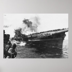 Aircraft carrier USS Franklin (CV-13) Pearl Harbor Poster