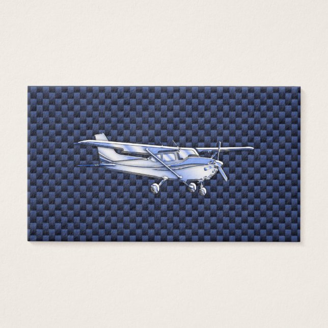 Aircraft Classic Chrome Cessna Flying Carbon Fiber (Vorderseite)