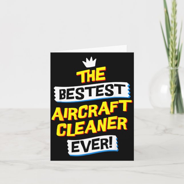 Aircraft Cleaner, Funny Job Occupation  Karte (Vorderseite)