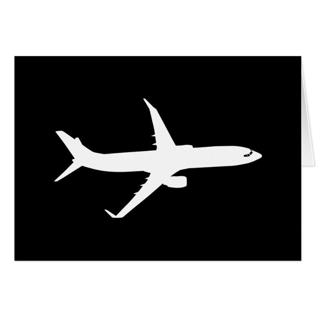 Aircraft Jet Liner Silhouette Flying Black Decor (Vorderseite (Horizontal))