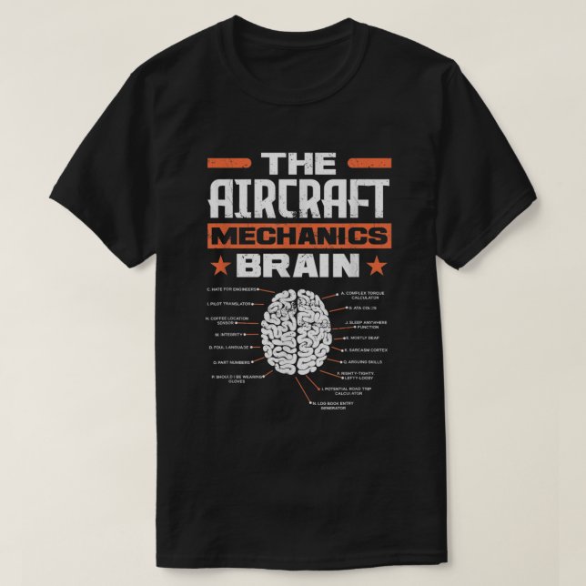 Aircraft Mechanics Brain Aviation Funny Aircraft M T-Shirt (Design vorne)