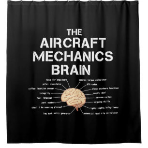 Aircraft Mechanik Brain Funny Airplane Hubschraube Duschvorhang