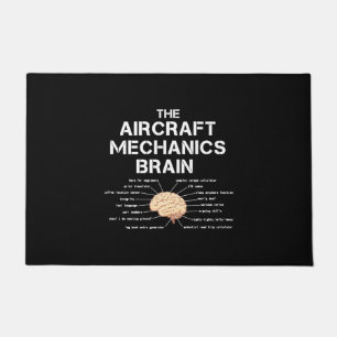 Aircraft Mechanik Brain Funny Airplane Hubschraube Fußmatte